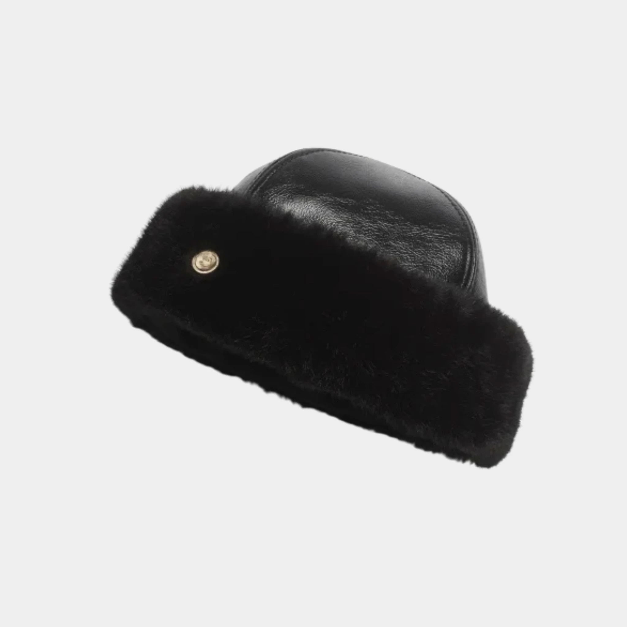Chanel Hat Lamb &amp; mixed fibers Black, Front