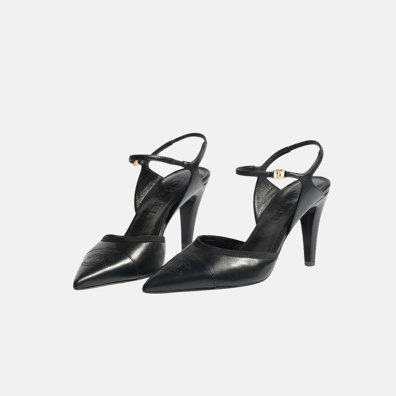 Chanel Heel Slingbacks in Iridescent Lambskin, Front