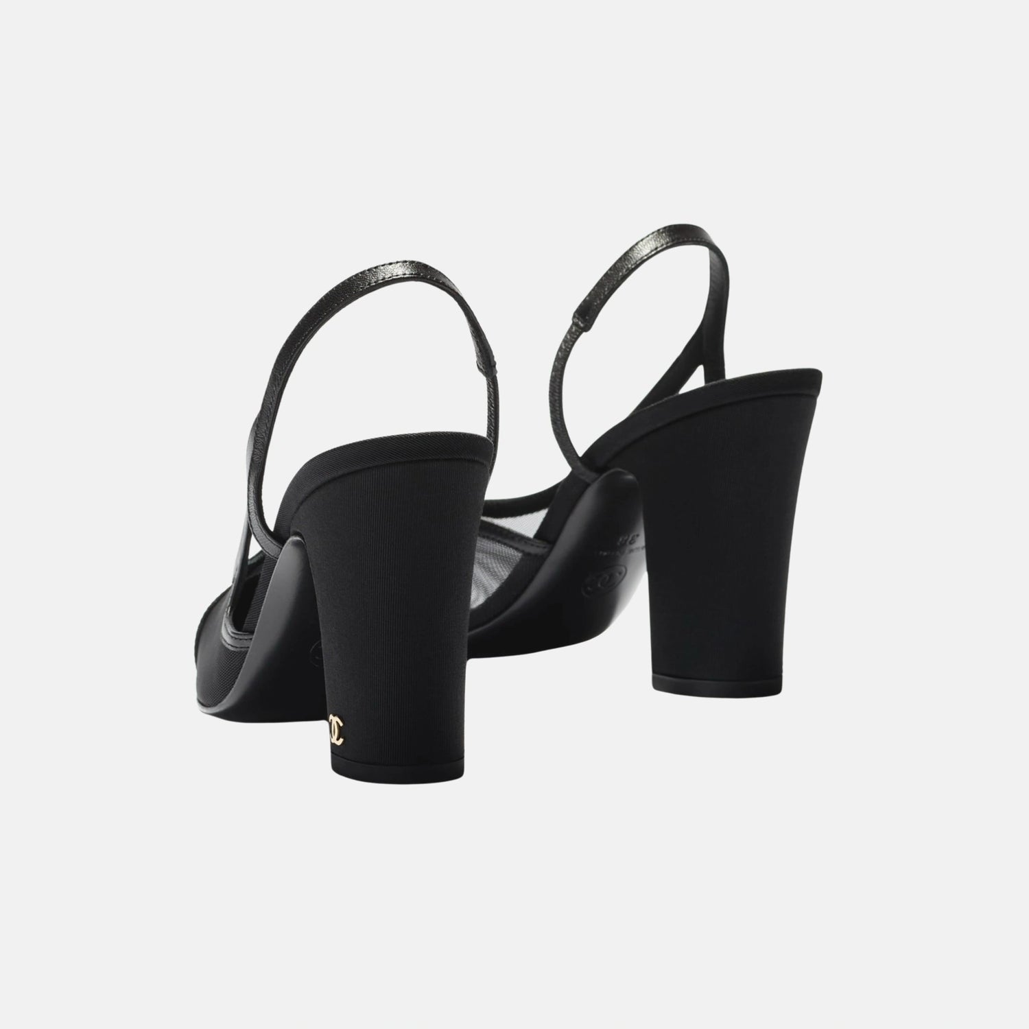 Chanel Heeled Slingbacks in Mesh and Grosgrain, Back