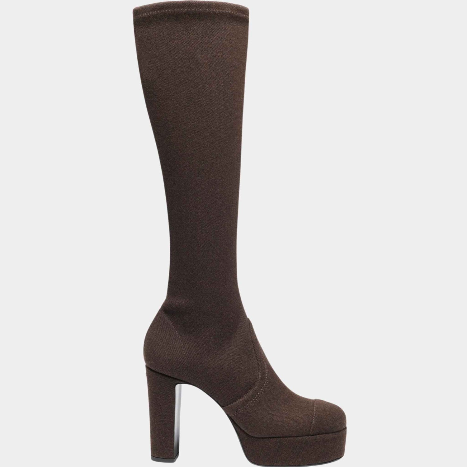 Chanel High Boots Fabric Brown, Side