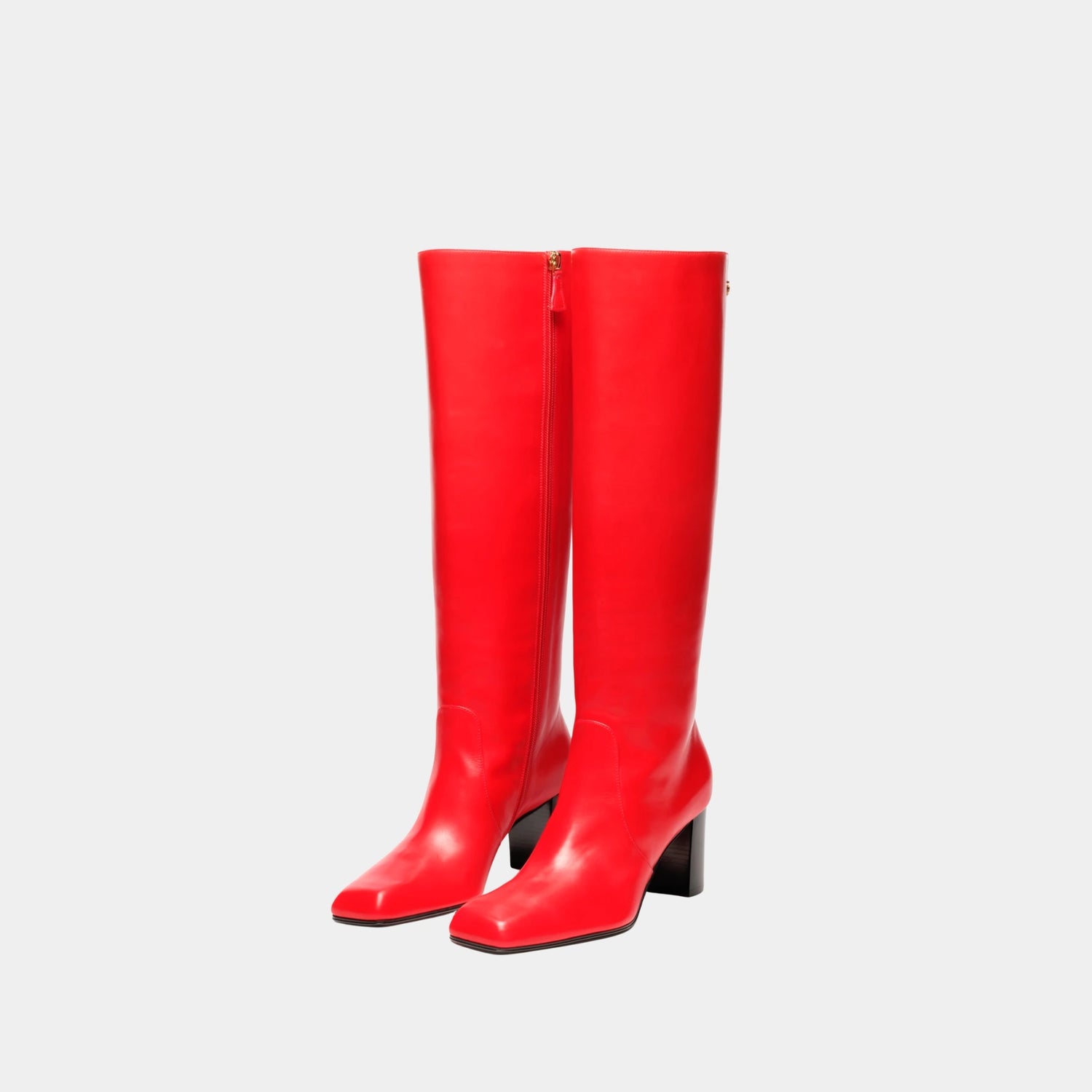 Chanel High Boots in Calfskin, Red, Front