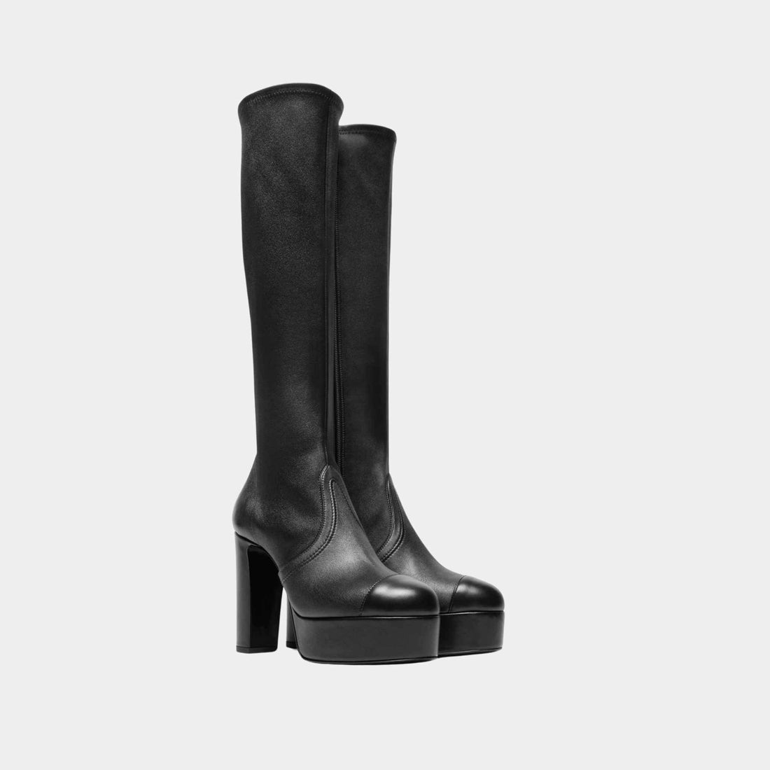 Chanel High Boots Stretch Lambskin And Lambskin Black, Front