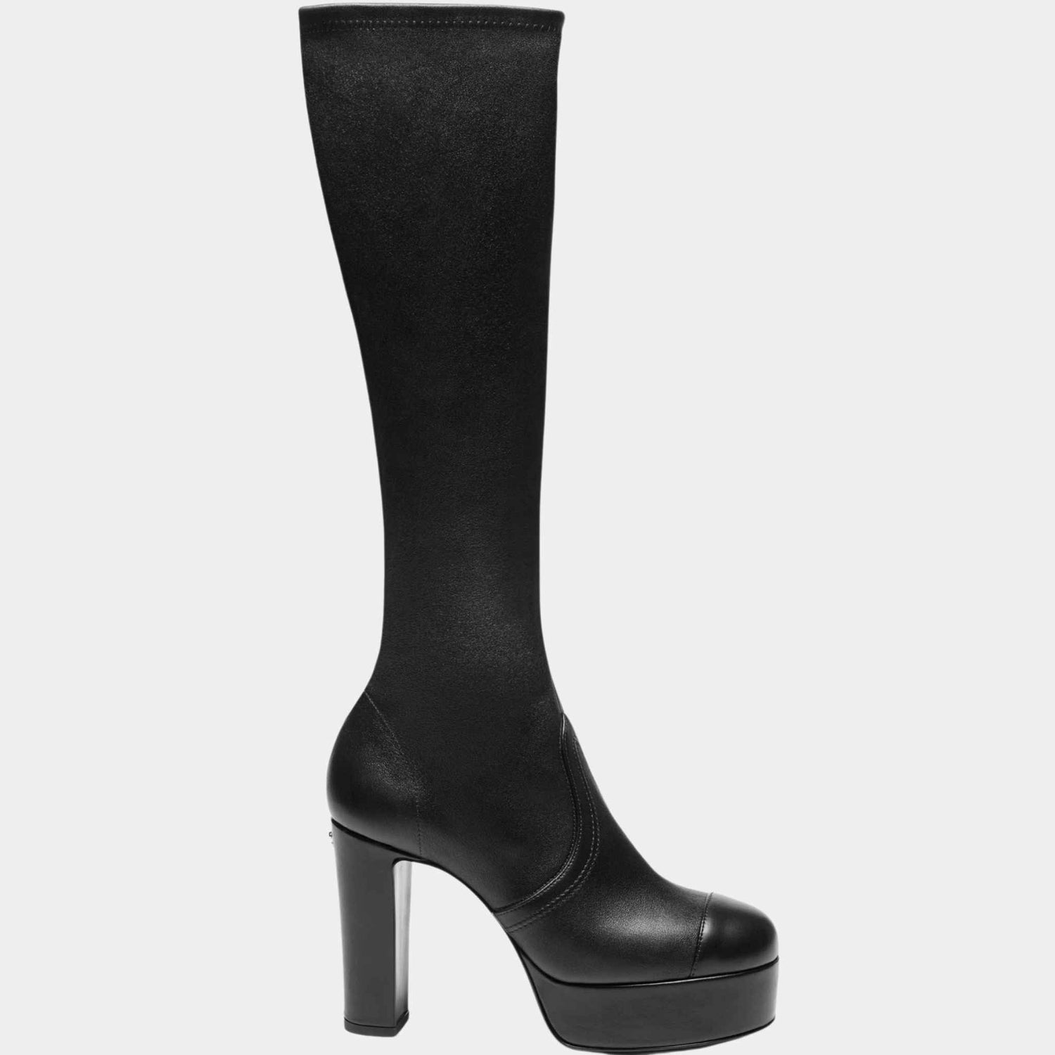 Chanel High Boots Stretch Lambskin And Lambskin Black, Side