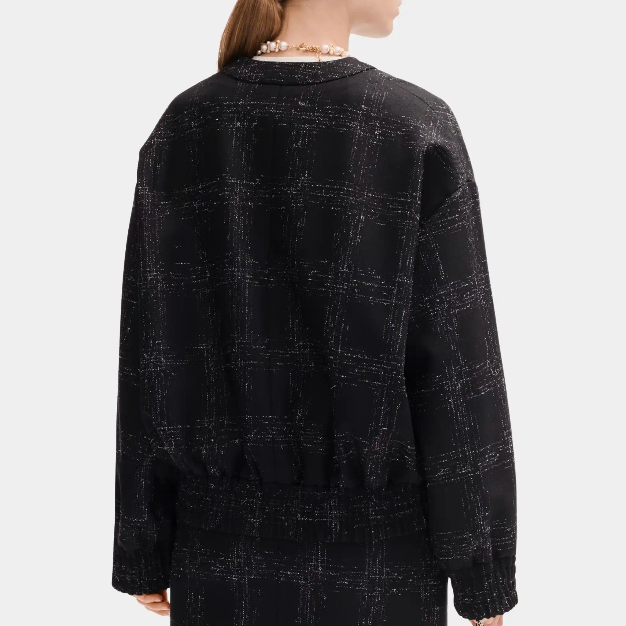Chanel Jacket in Black and White Wool Drill, Back