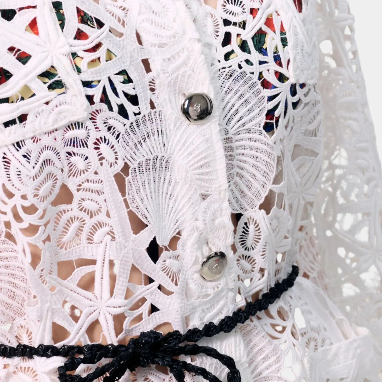 Chanel Jacket Cotton White, closeup