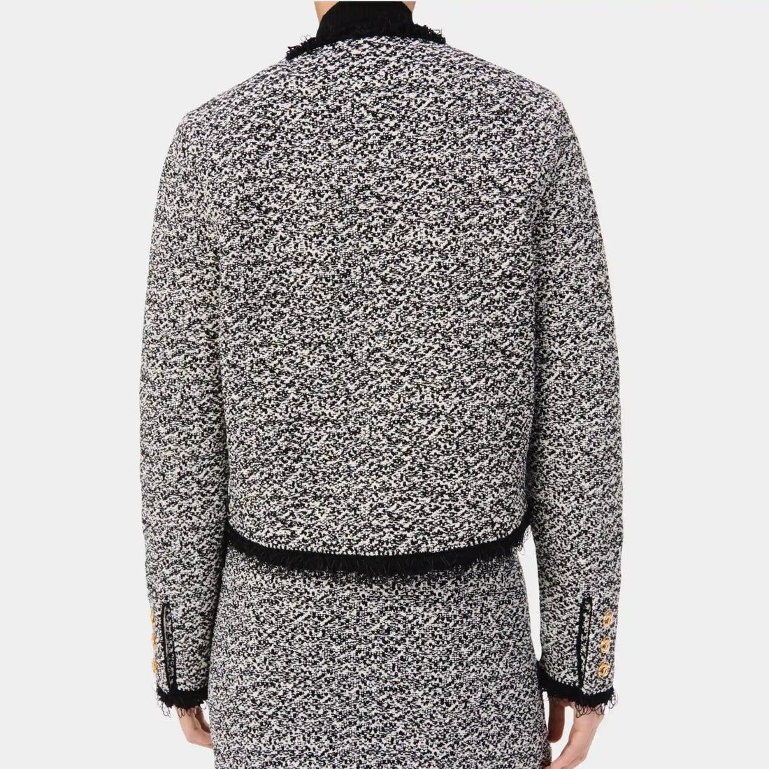 Chanel Jacket in Black & White Cotton, Back