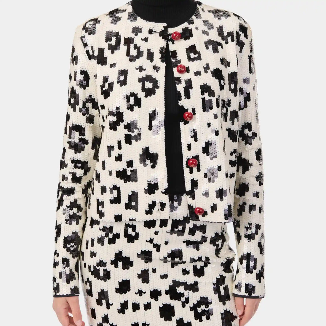 Chanel Jacket in Ecru &amp; Black Mixed Fibres, Front