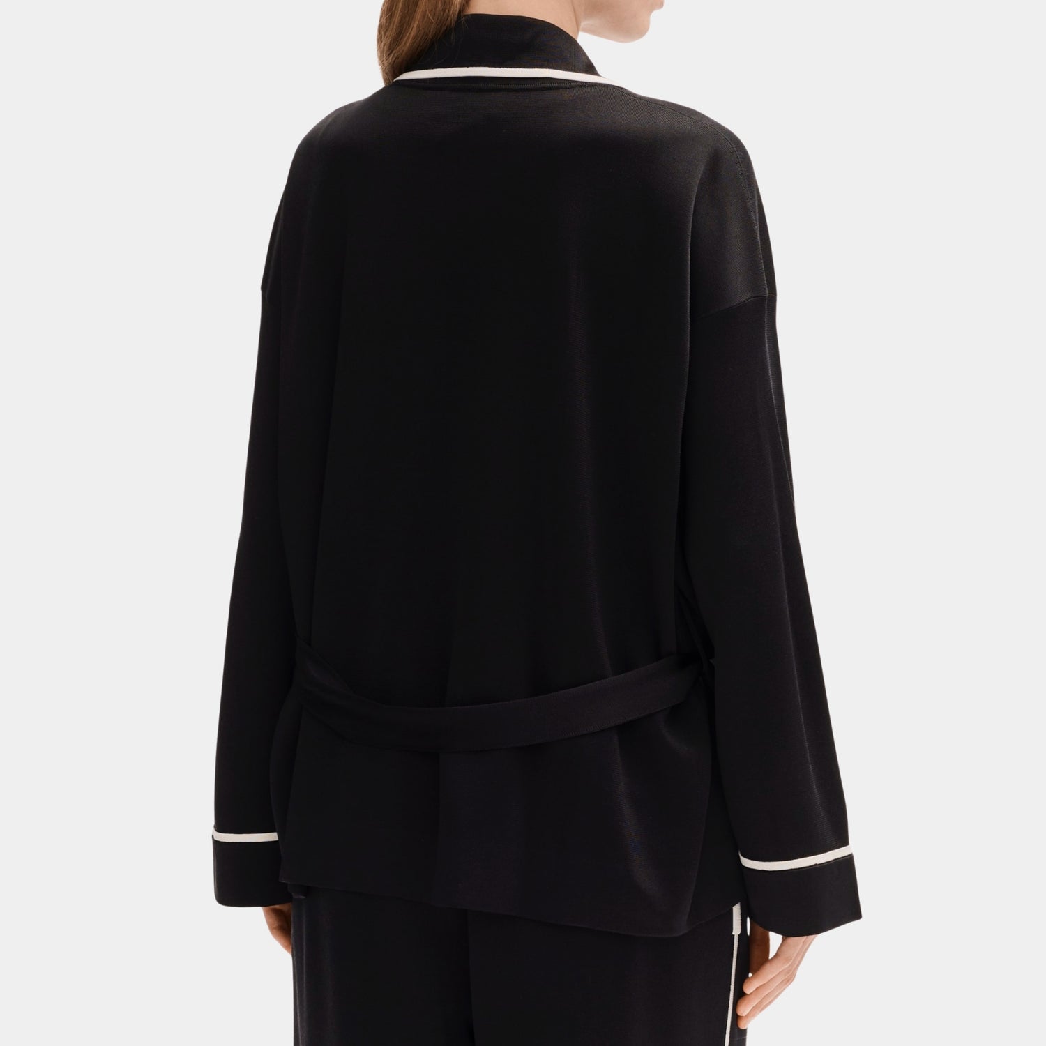 Chanel Jacket in Silk Black and White, Back