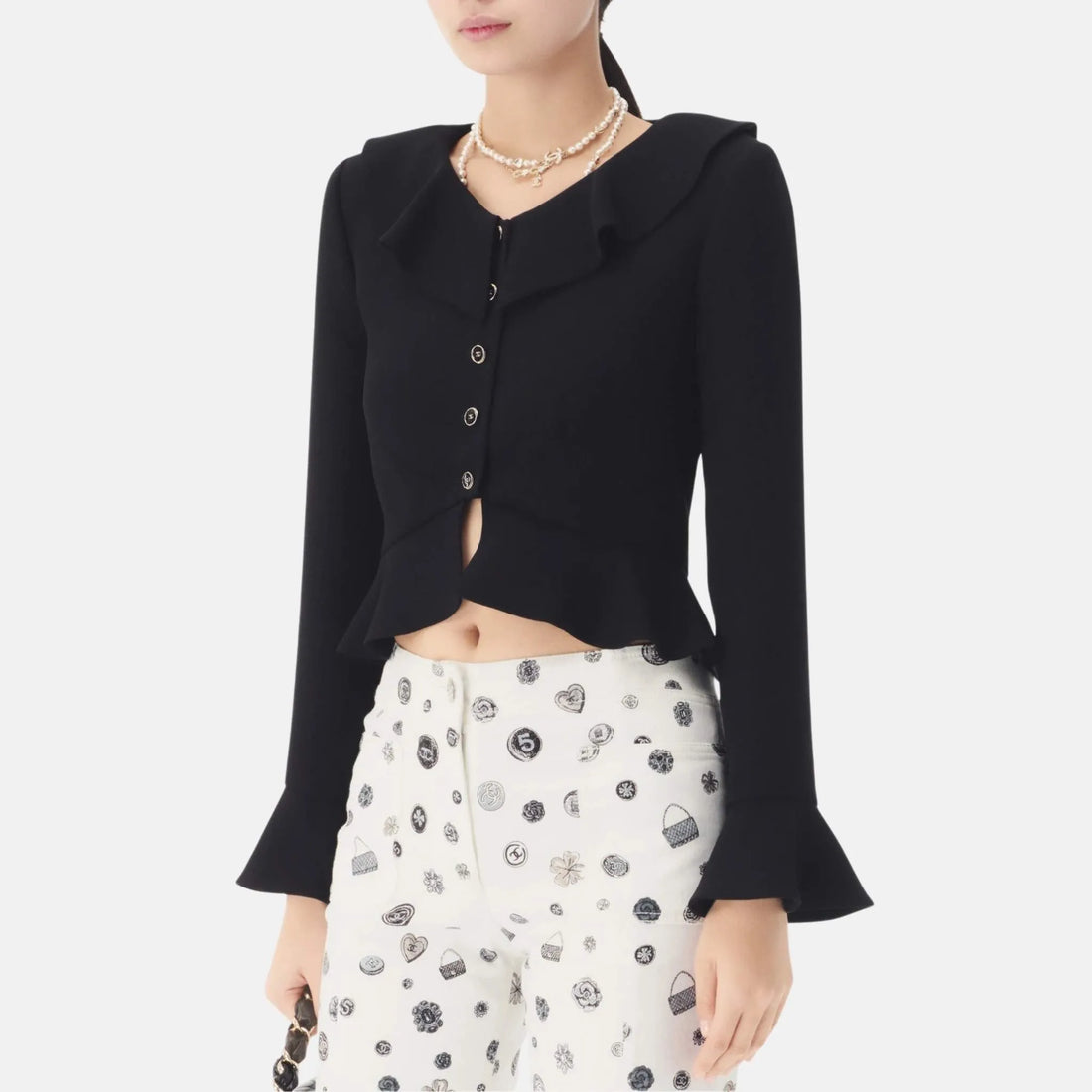 Chanel جاكيت من كريب حرير، عن قرب
