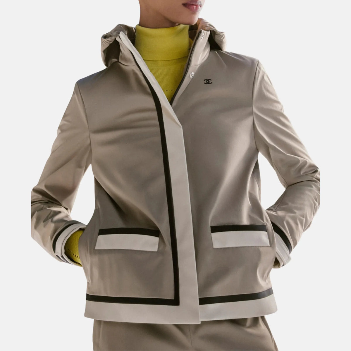 Jacket Mixed Fibres in Taupe Black and Grey