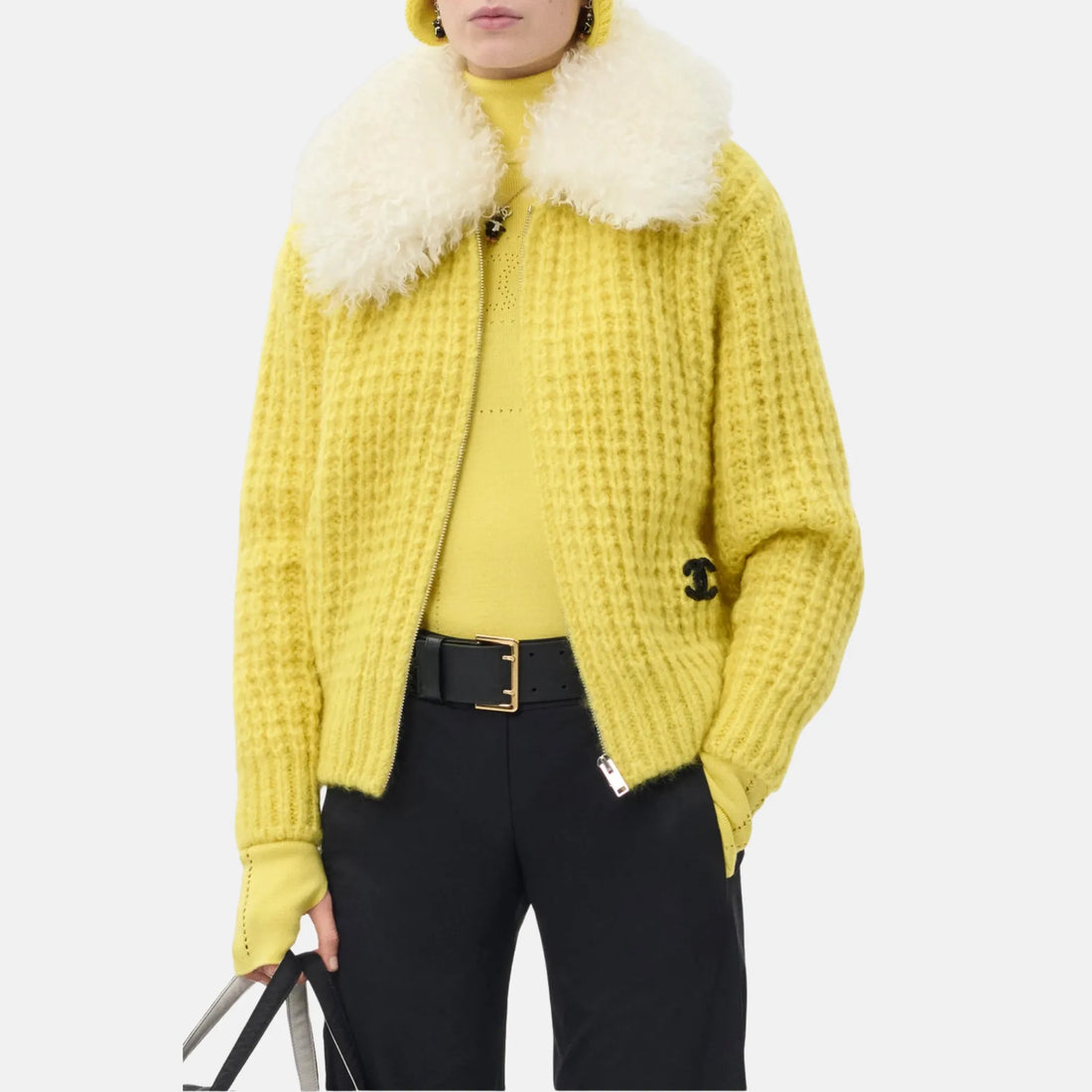 Chanel Jacket Mohair Silk in Yellow