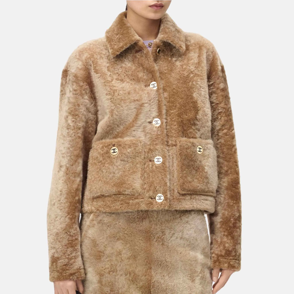 Jacket in Shearling Lambskin