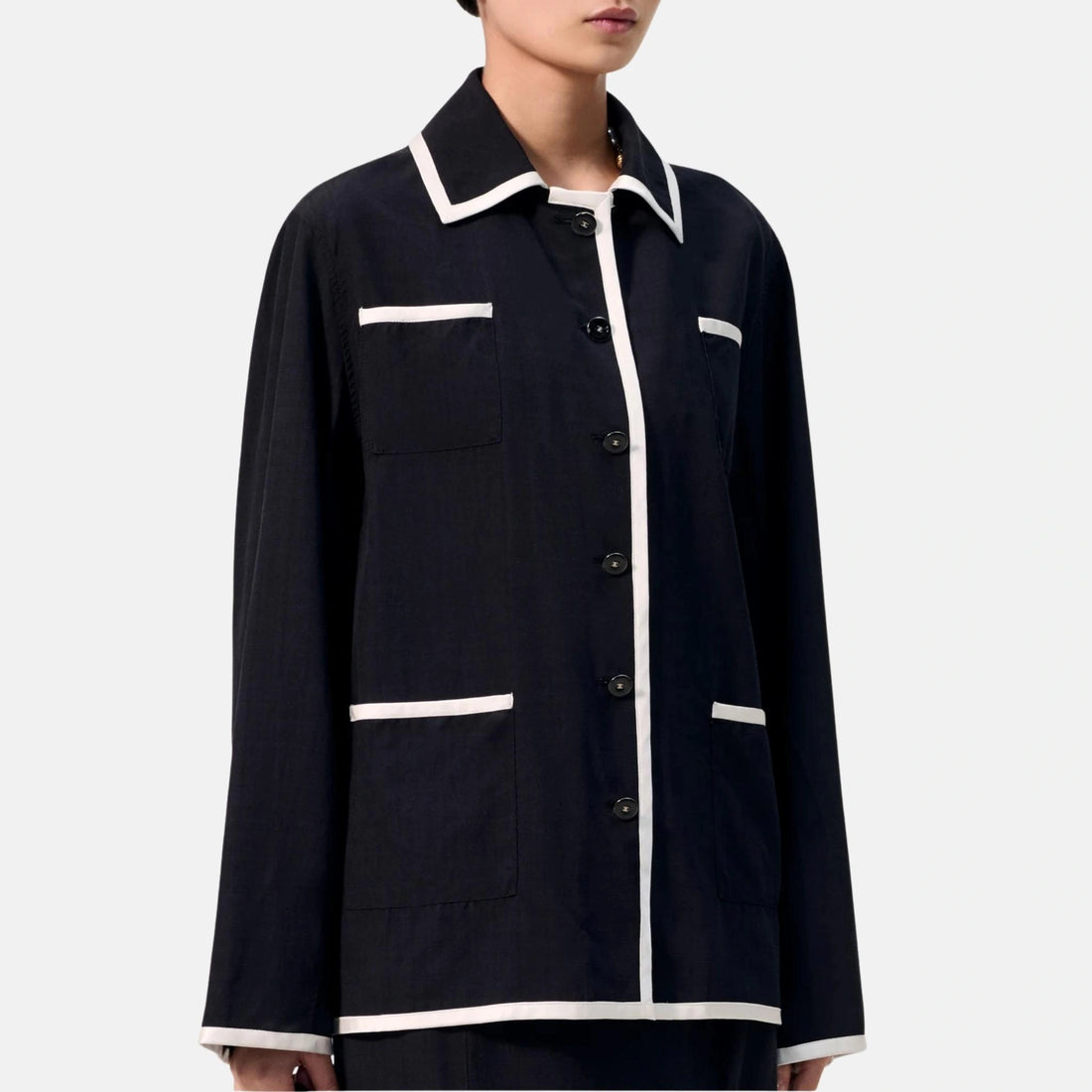 Chanel Jacket Silk Black