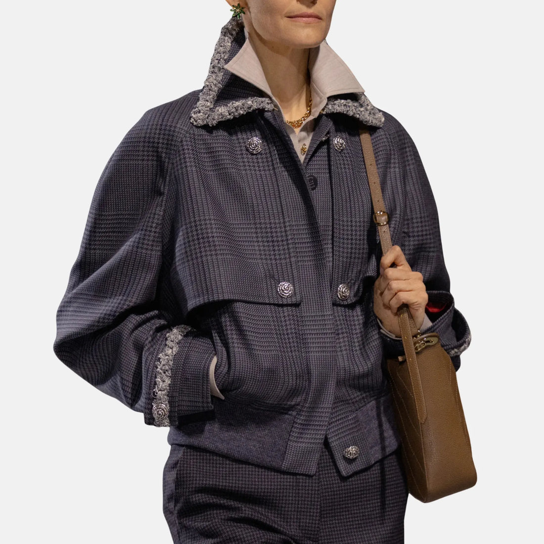 Chanel Jacket Silk in Charcoal