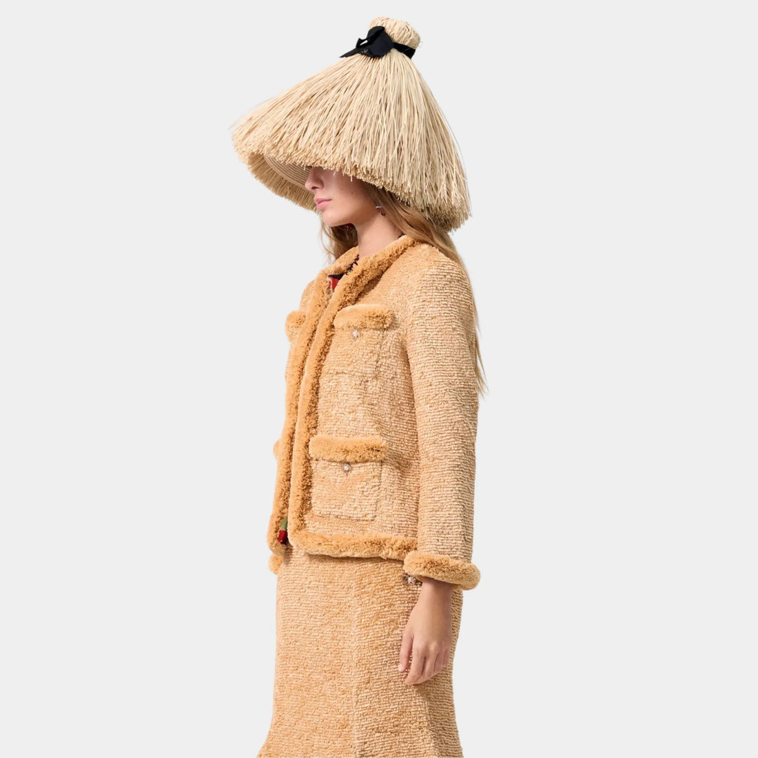 Chanel Jacket Silk &amp; Mixed Fibers Brown