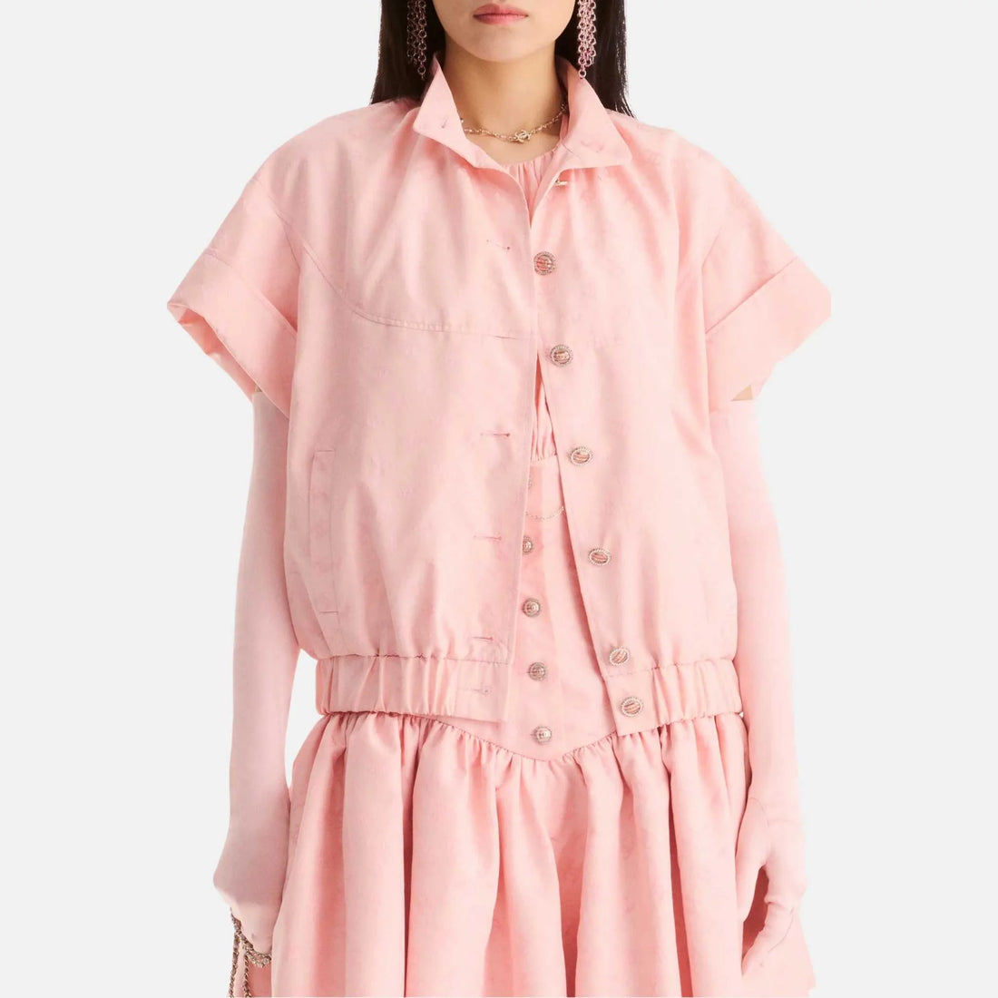 Chanel Jacket in Silk Taffeta Light Pink
