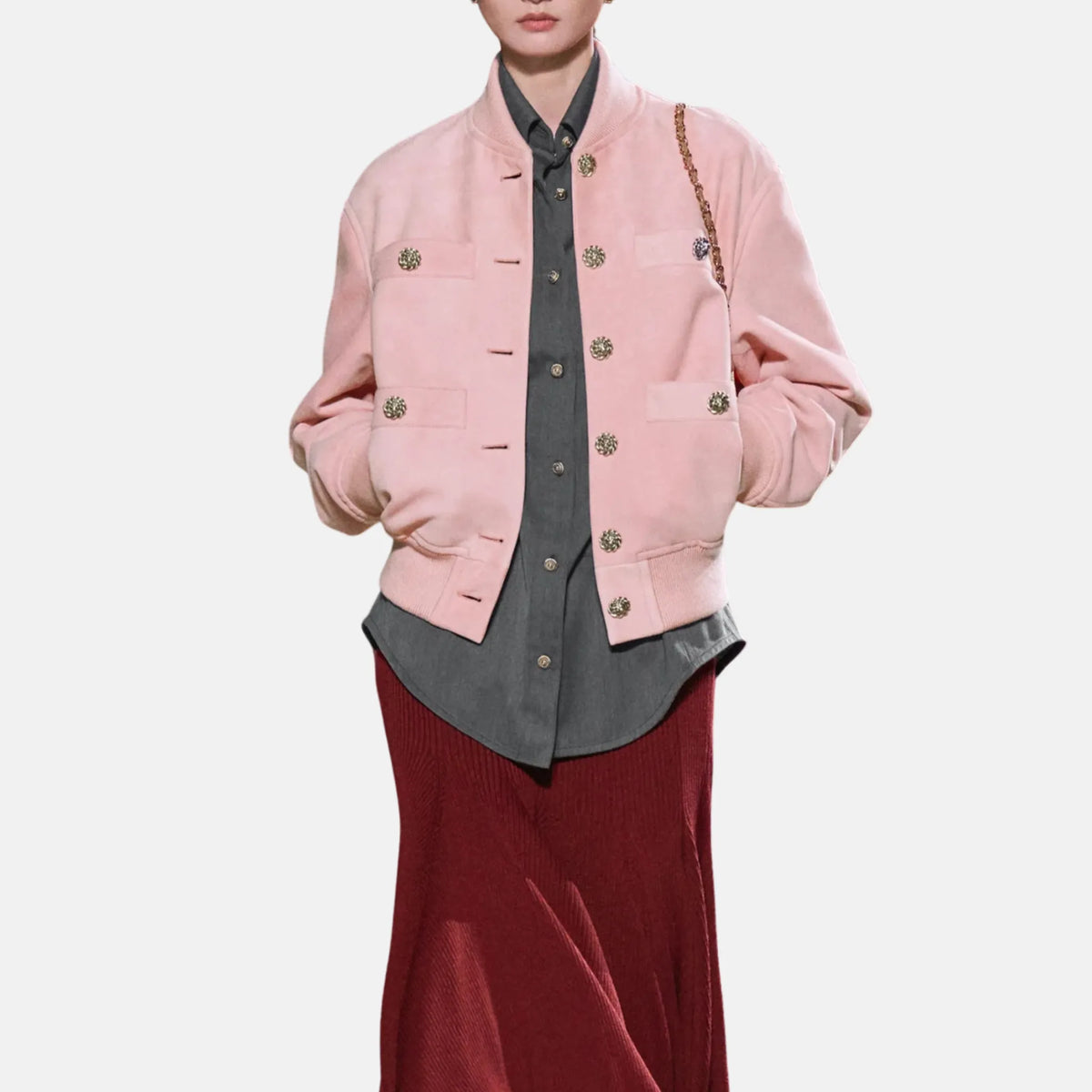 Jacket Suede Lambskin in Sherbet Pink