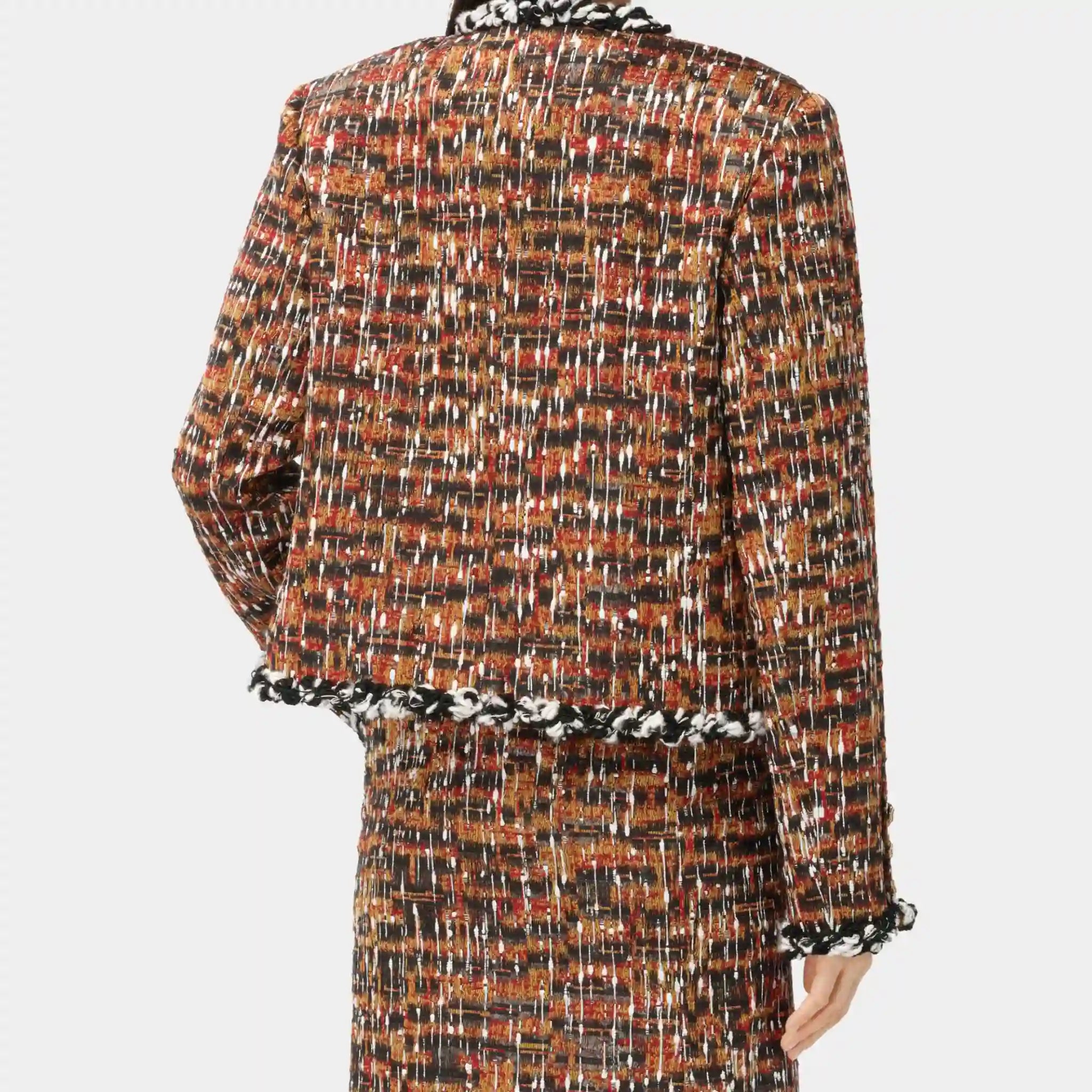 Chanel Jacket Tweed in Black &amp; Multicolour, Back