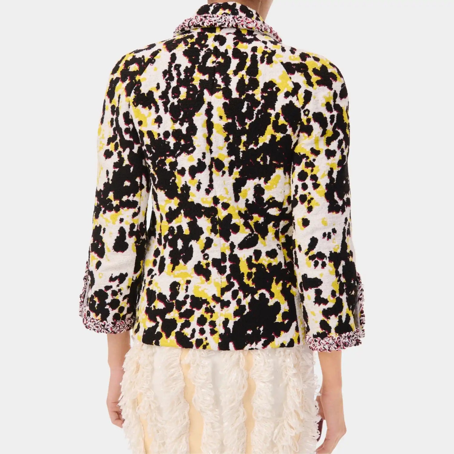 Chanel Jacket Tweed in Black Yellow &amp; White, Back