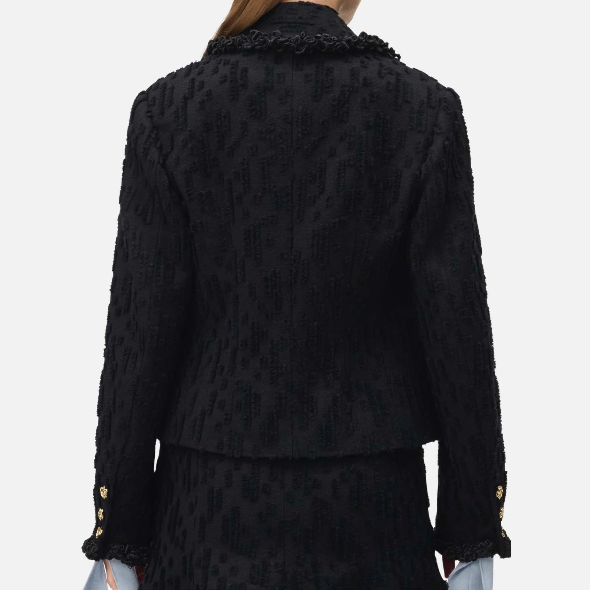 Jacket Wool in Tweed Black
