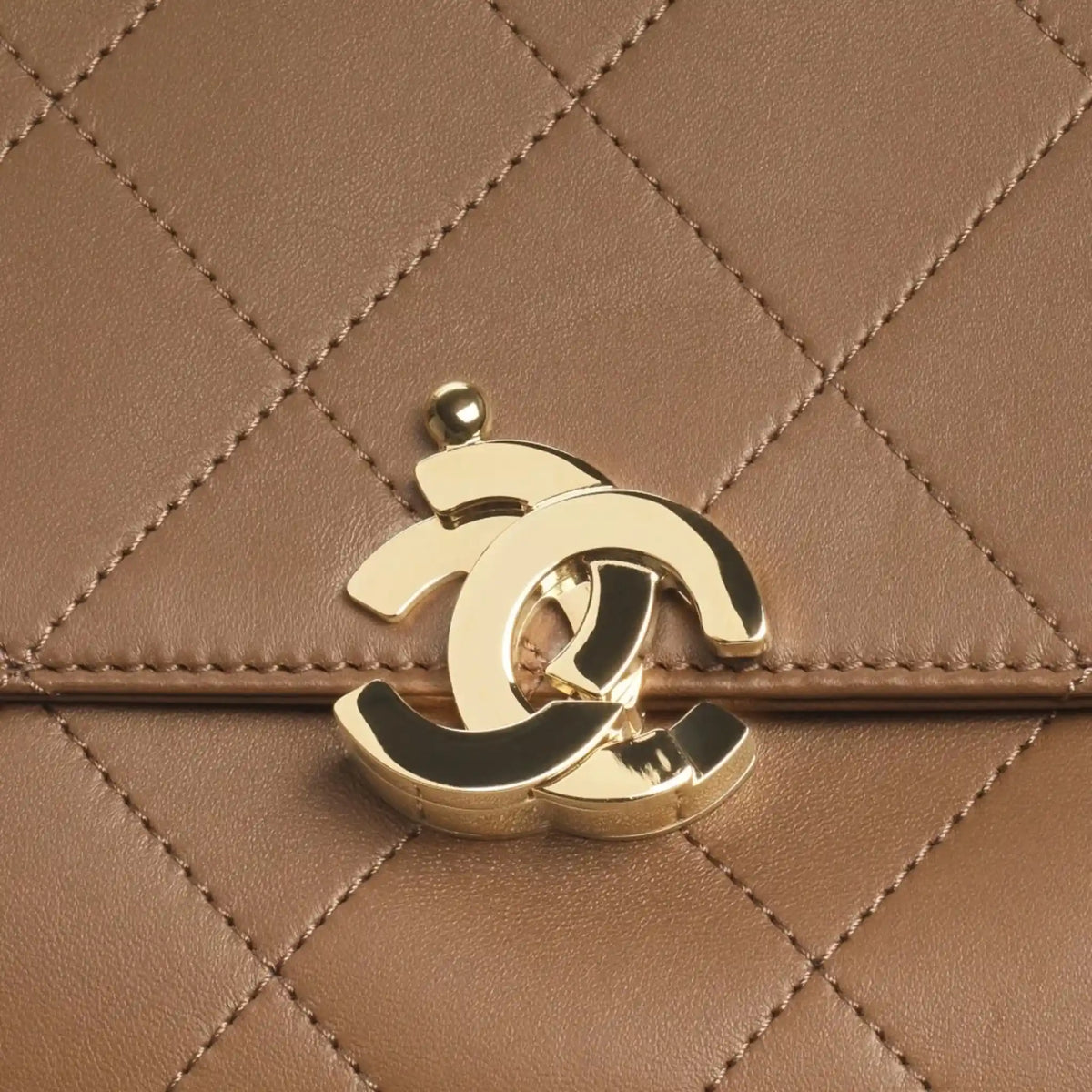 Chanel Large flap bag Lamb &amp; Gold-Plated Metal Brown