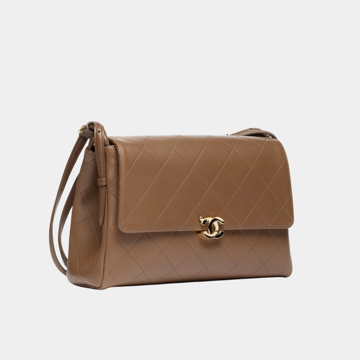 Chanel Large flap bag Lamb &amp; Gold-Plated Metal Brown