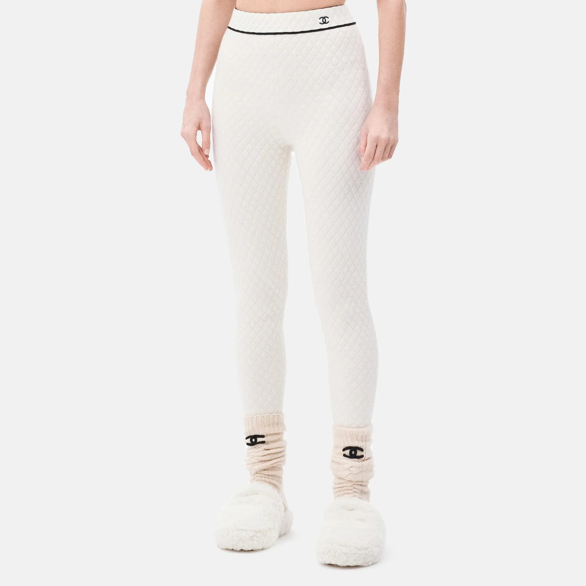 Leggings Cashmere & Silk in Ecru — Ecru