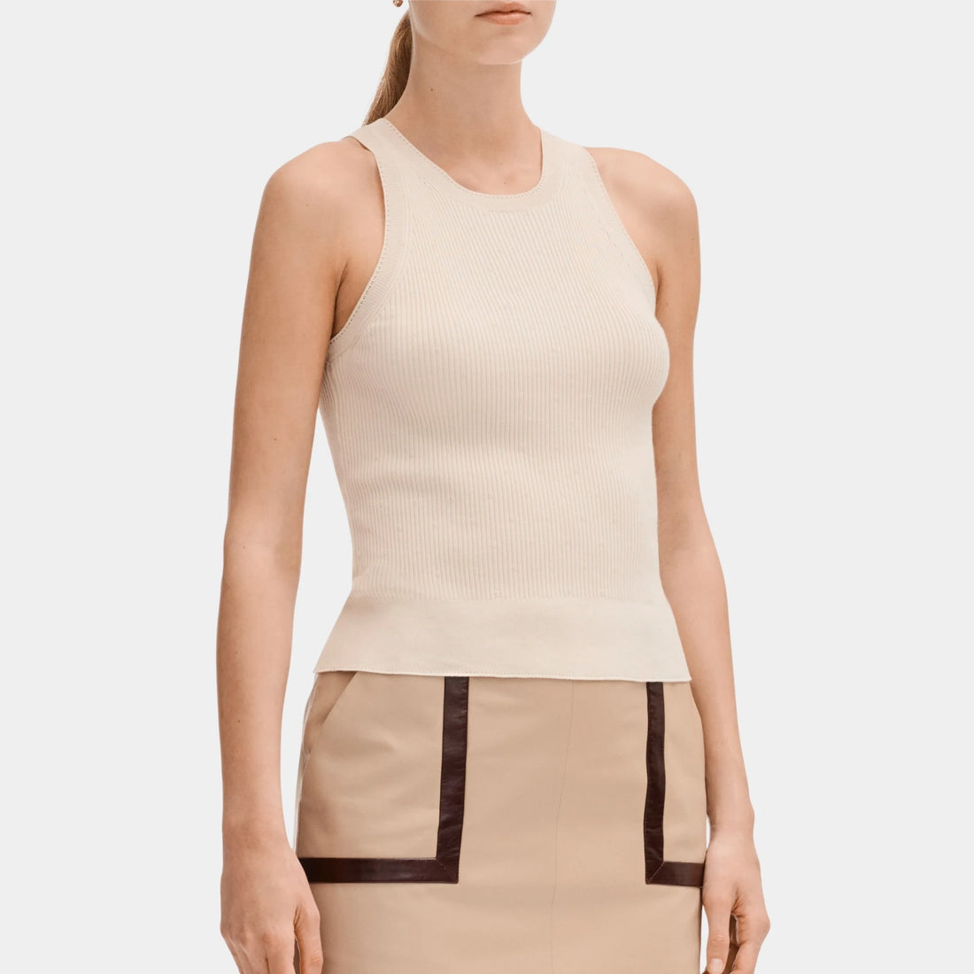 Chanel Light Beige Top in Cotton, Front