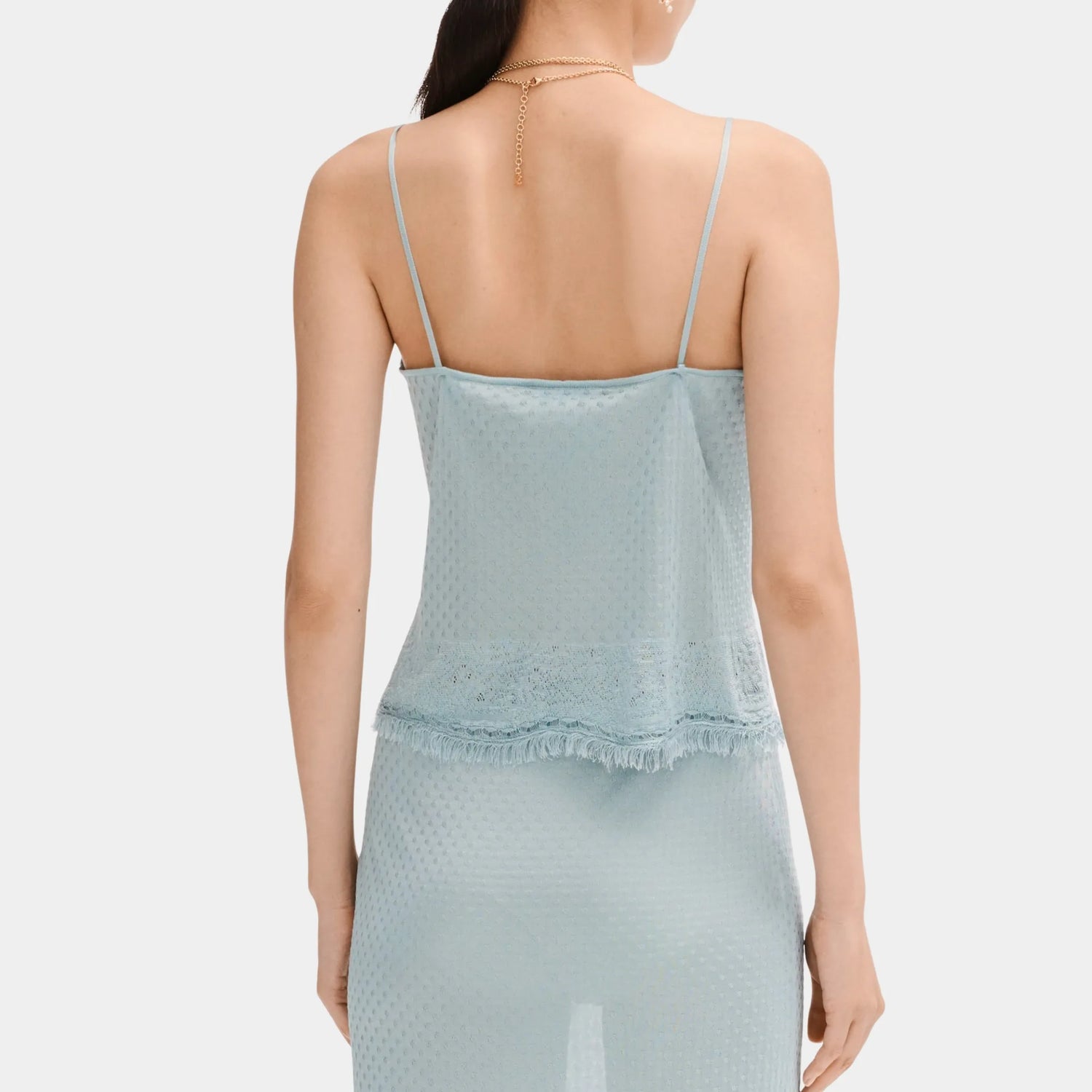 Chanel Light Blue Top in Mixed Fibres, Back