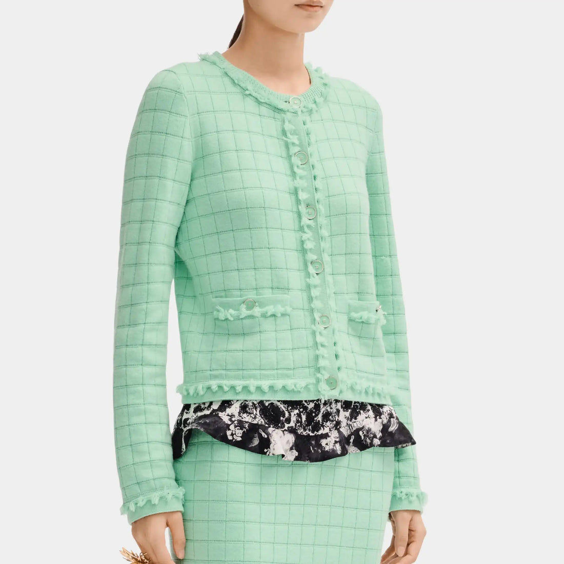 Chanel Light Green Jacket in Cashmere, Front