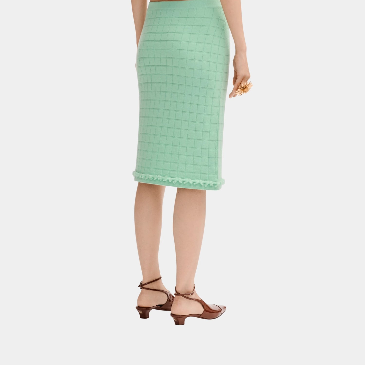 Chanel Light Green Skirt in Cashmere, Back