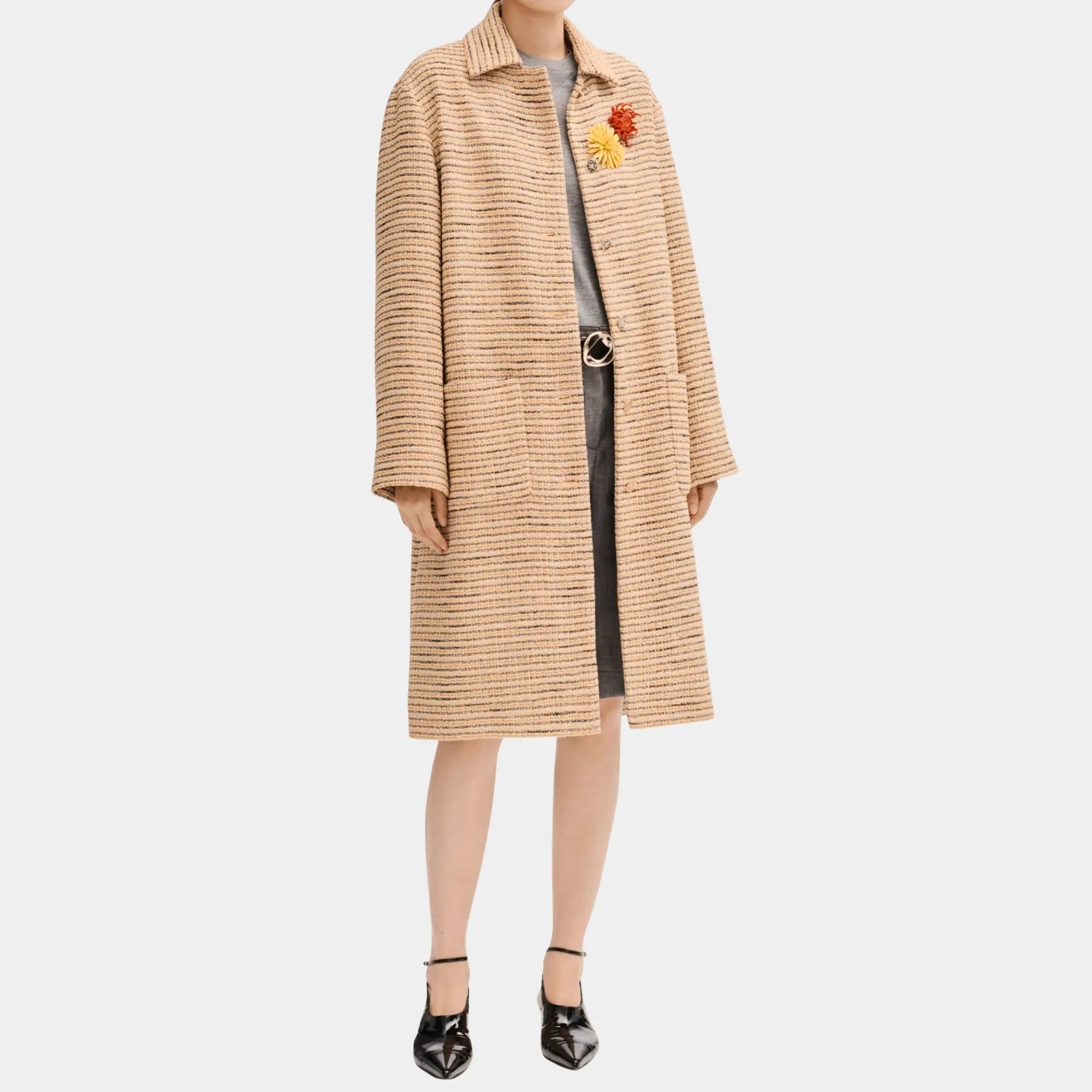 Chanel Long Coat in Tweed, Front