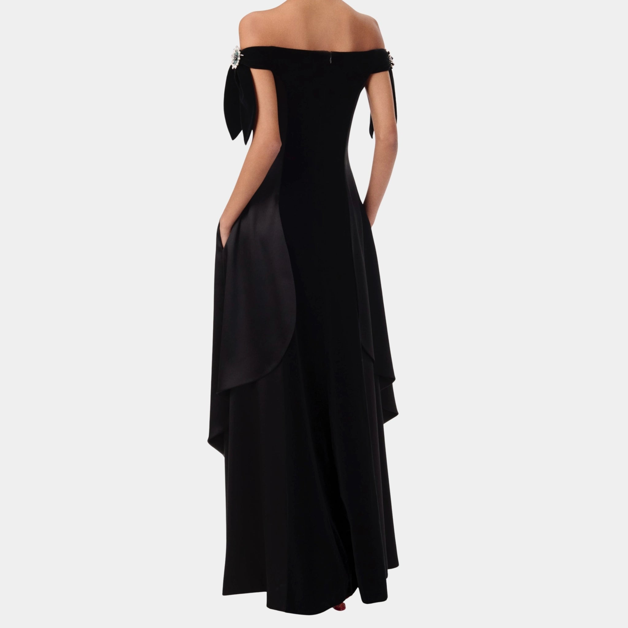 Chanel Long Dress in Black Cotton, Back