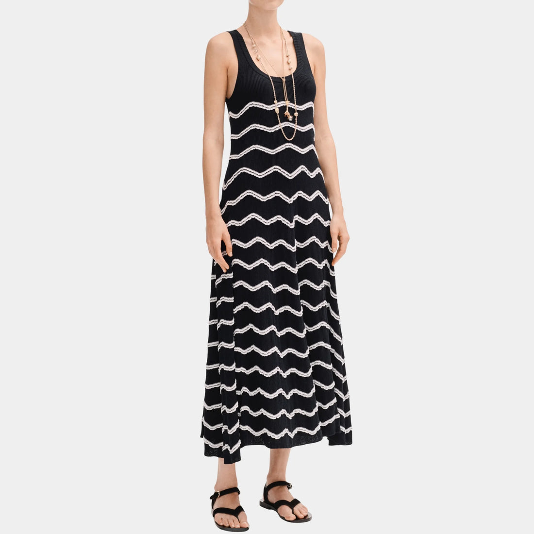 Chanel Long Dress in Cotton and Mixed Fibers, Front