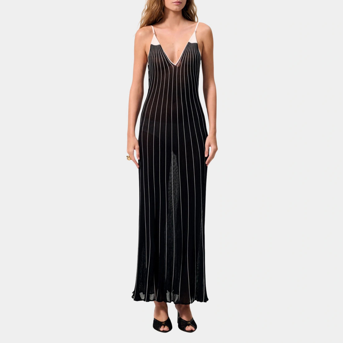 Chanel Long Dress Mixed fibers Black & White