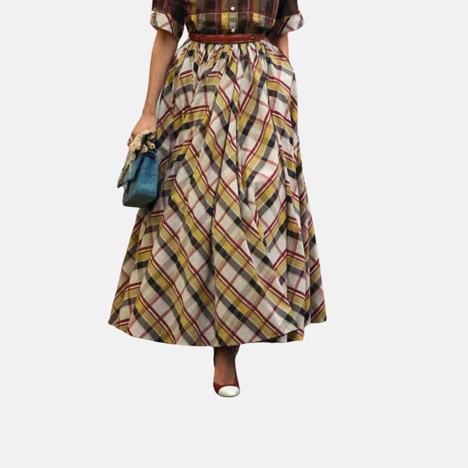 Chanel Long Skirt Cotton in Yellow Red and Black