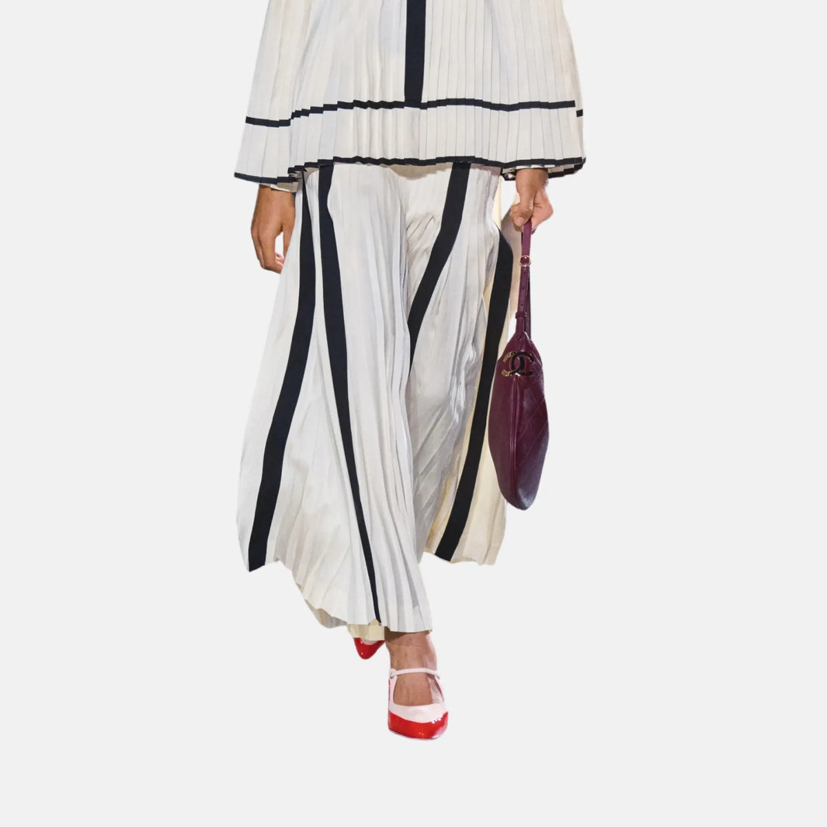 Chanel Long Skirt Silk in White