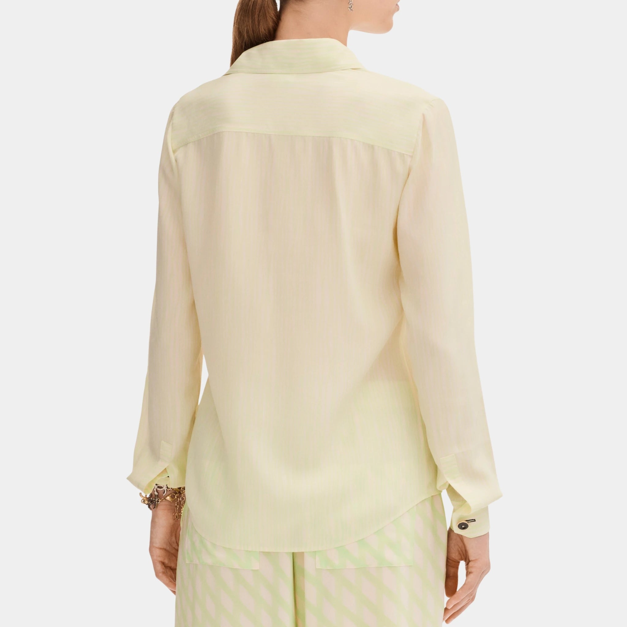 Chanel Long Sleeved Shirt in Silk Crepe, Back