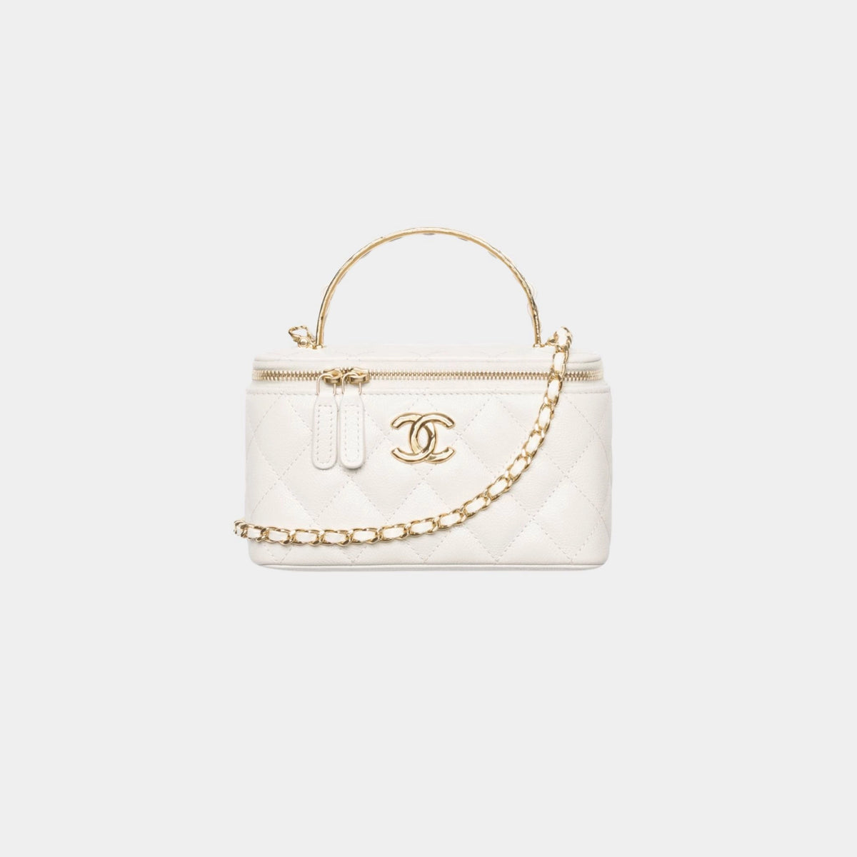 Long Vanity With Chain Grained Calfskin & Gold-Tone metal