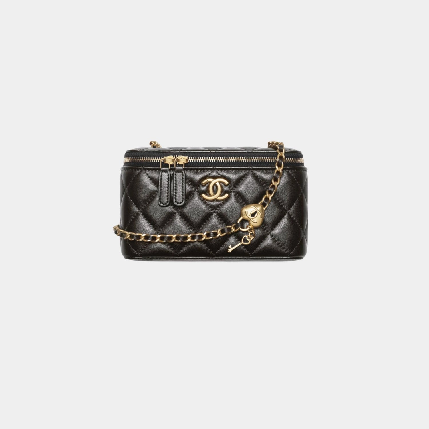 Long Vanity With Chain lambskin &amp; Gold Tone Metal