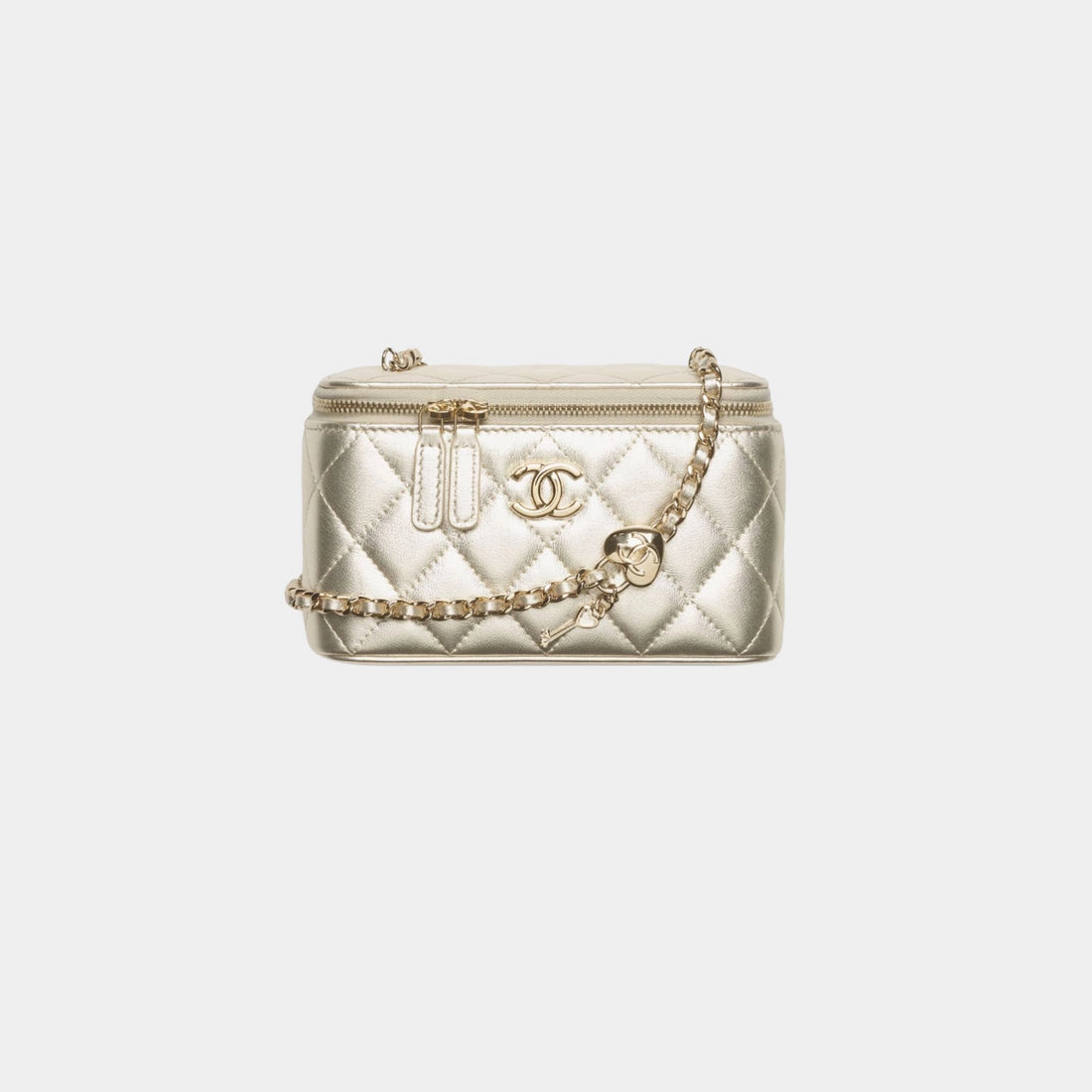 Long Vanity With Chain lambskin & Gold Tone Metal