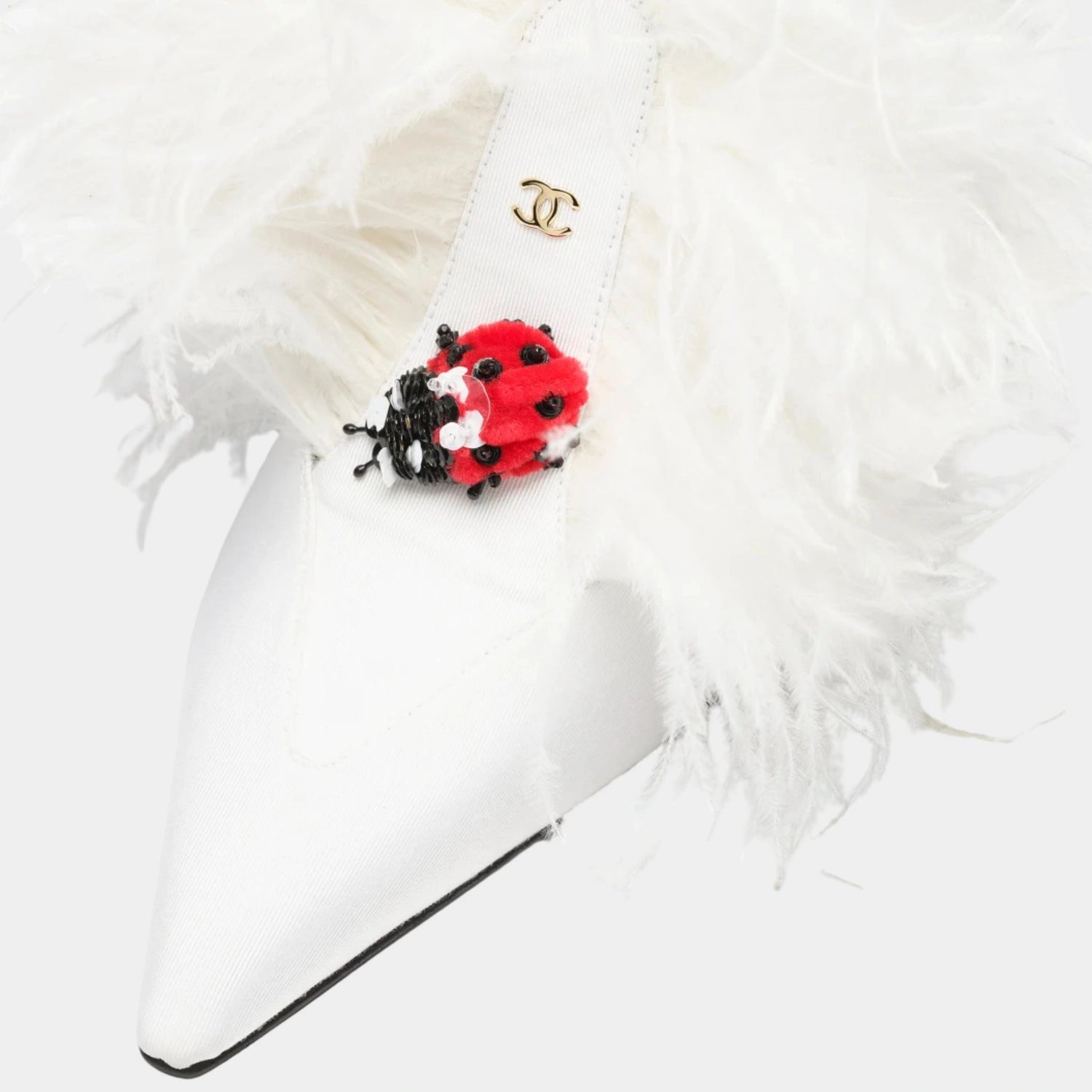 Chanel Mary Janes Grosgrain &amp; Feathers