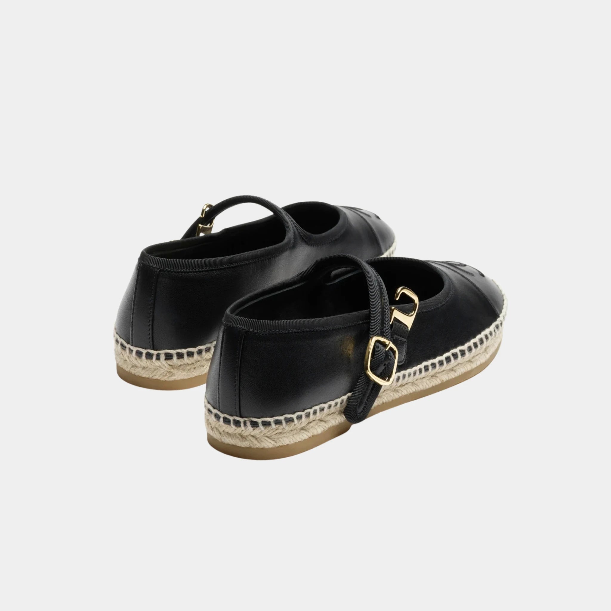 Chanel Mary Janes in Lambskin, Black, Back