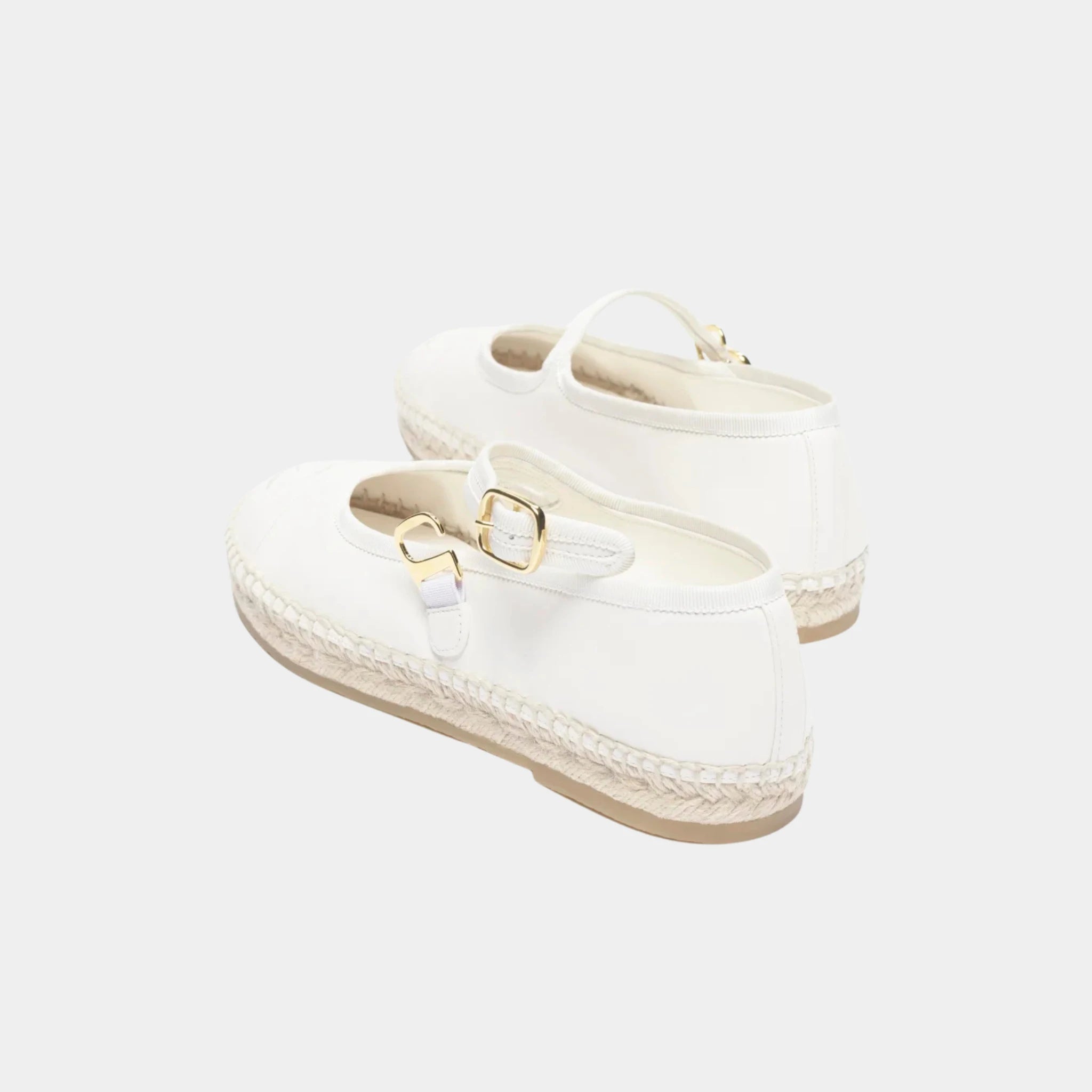 Chanel Mary Janes in Lambskin, White, Back