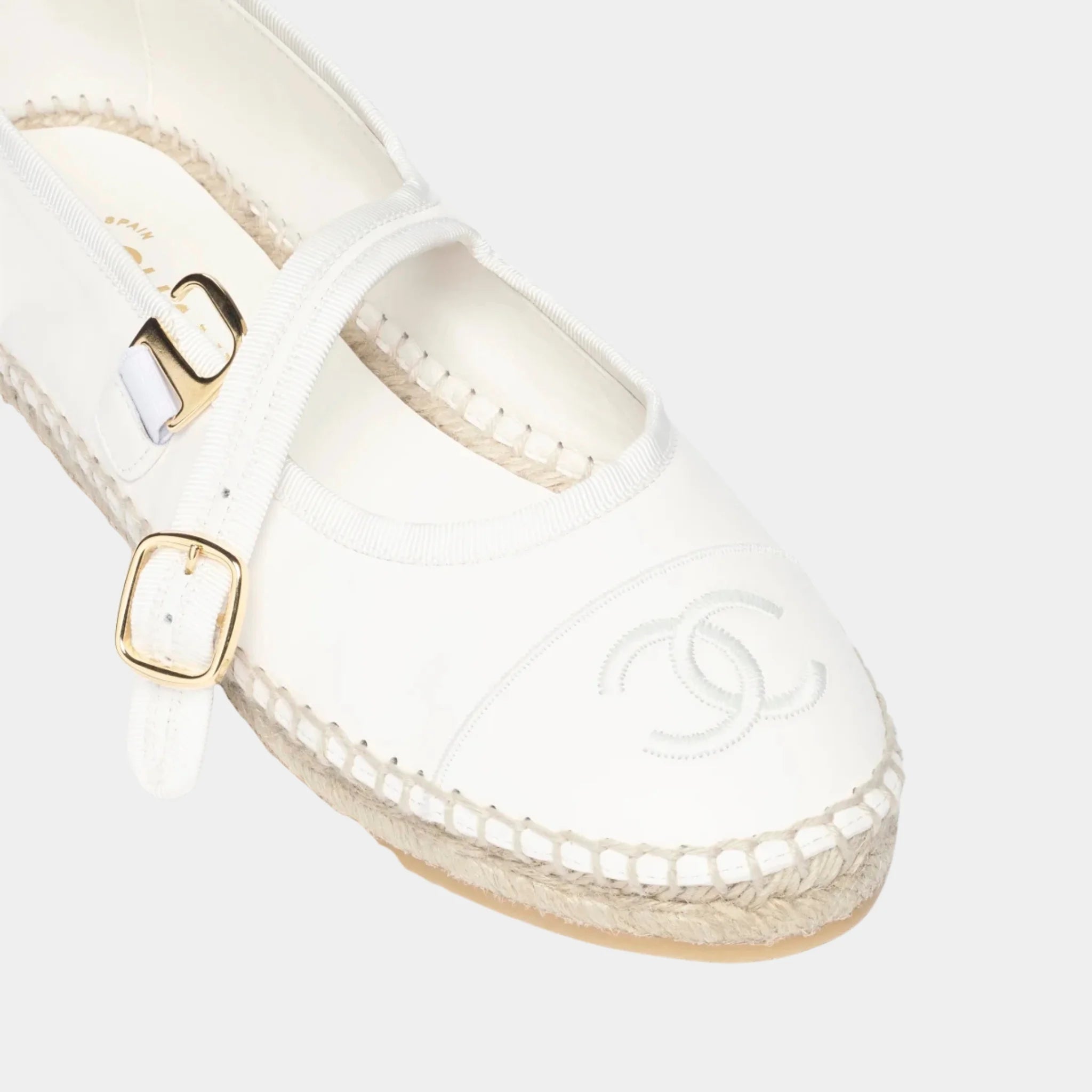 Chanel Mary Janes in Lambskin, White, Top
