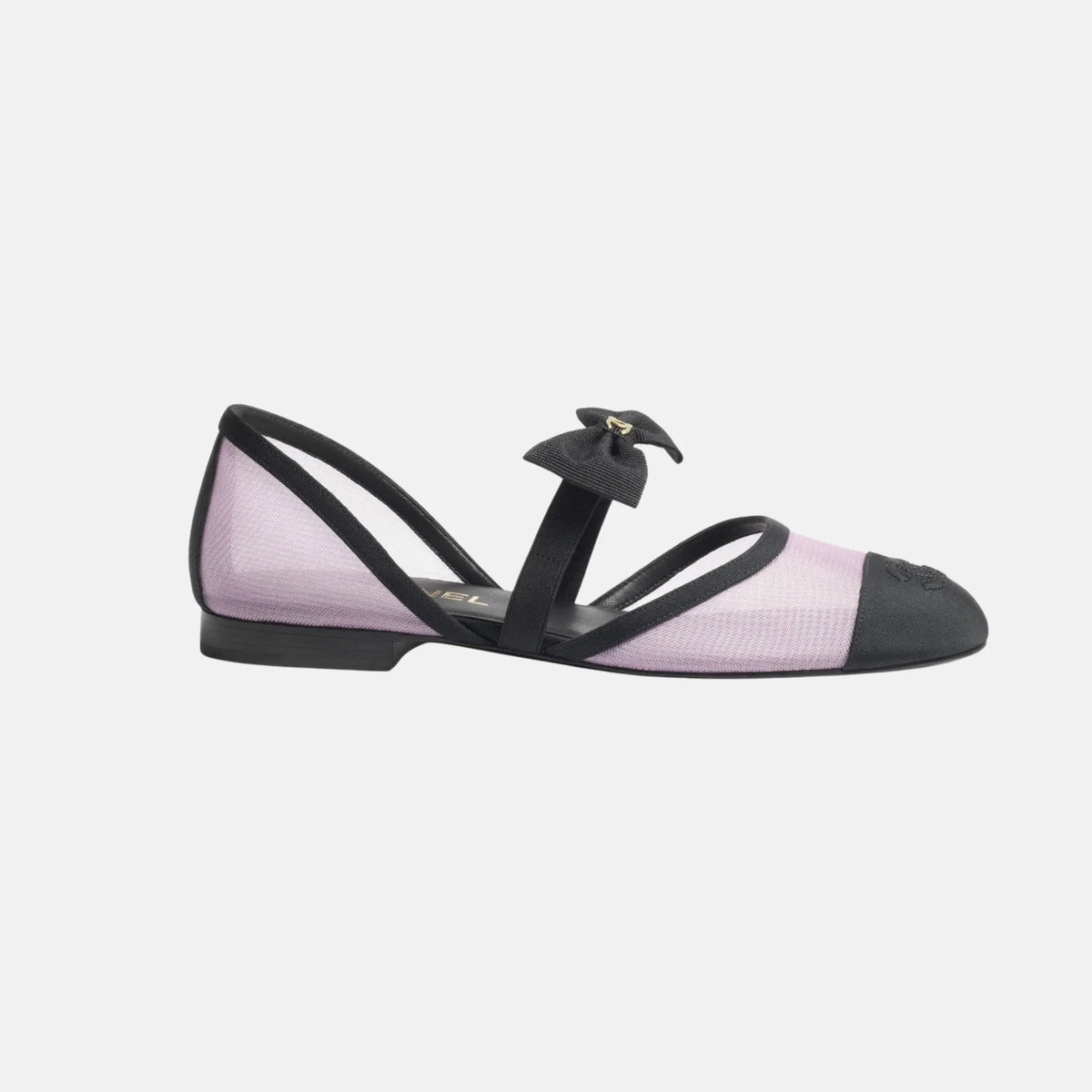 حذاء Mary Janes من شبكة وقماش Grosgrain
