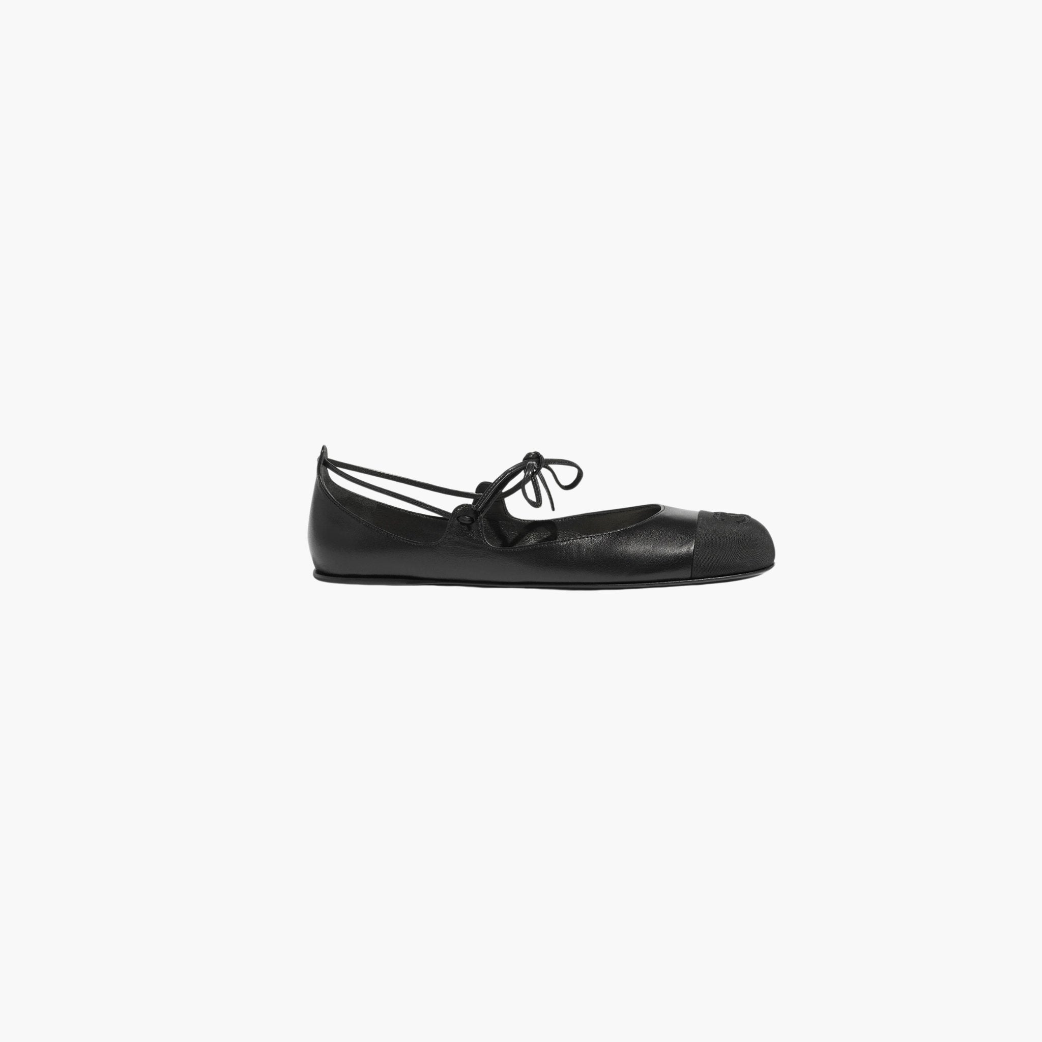 Chanel Mary Janes Lambskin &amp; Grosgrain, Black, Side