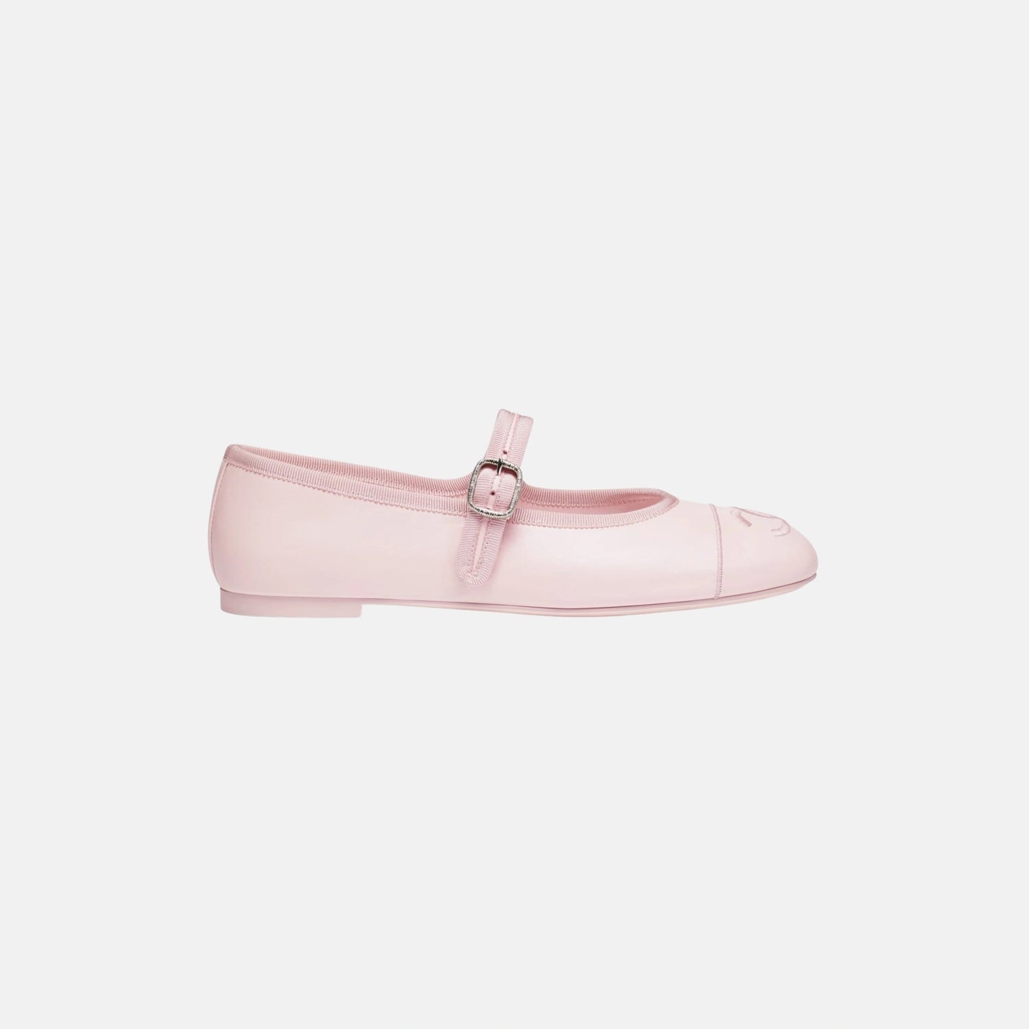 Chanel Mary Janes in Lambskin, Light Pink, Side