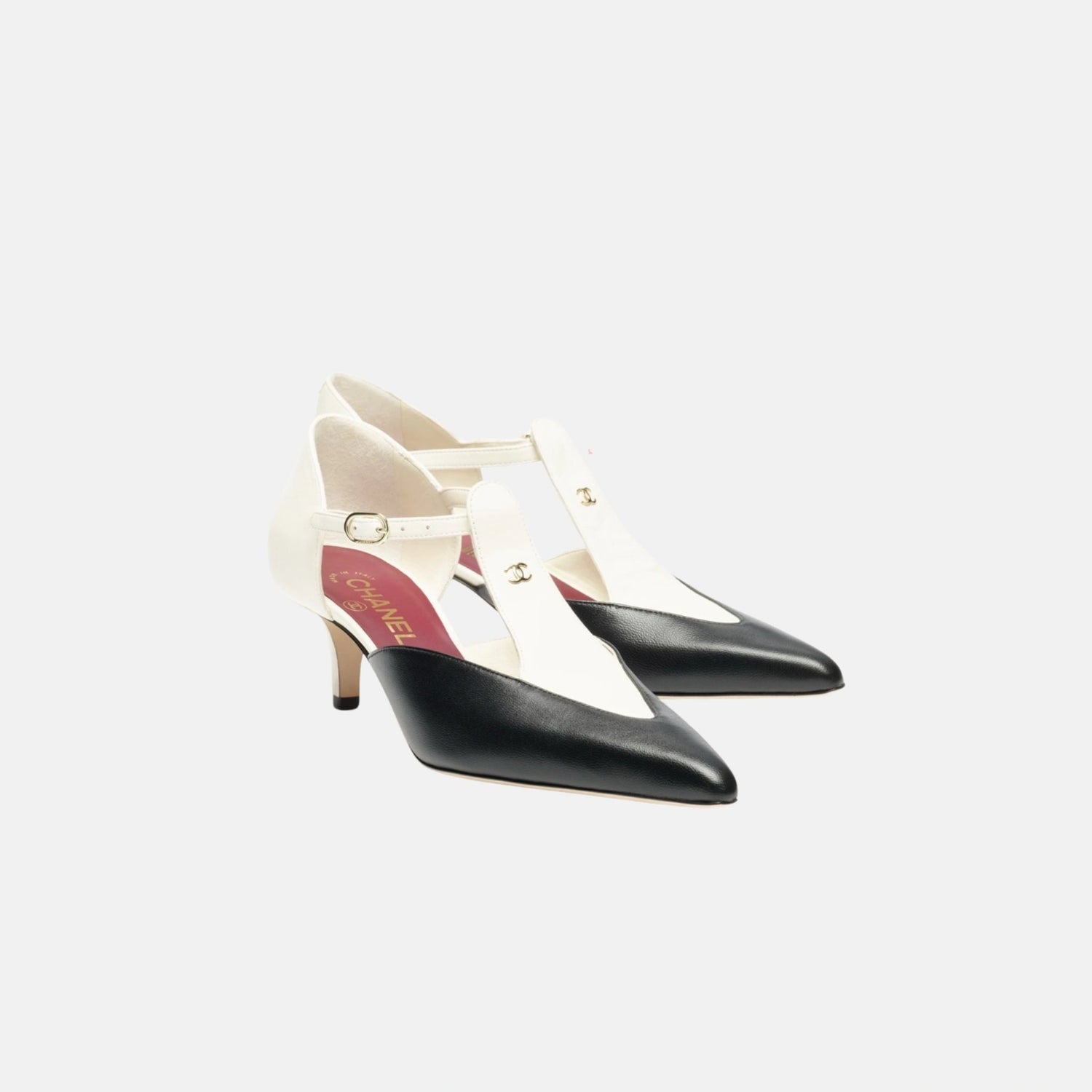 Mary Janes Lambskin White and Black