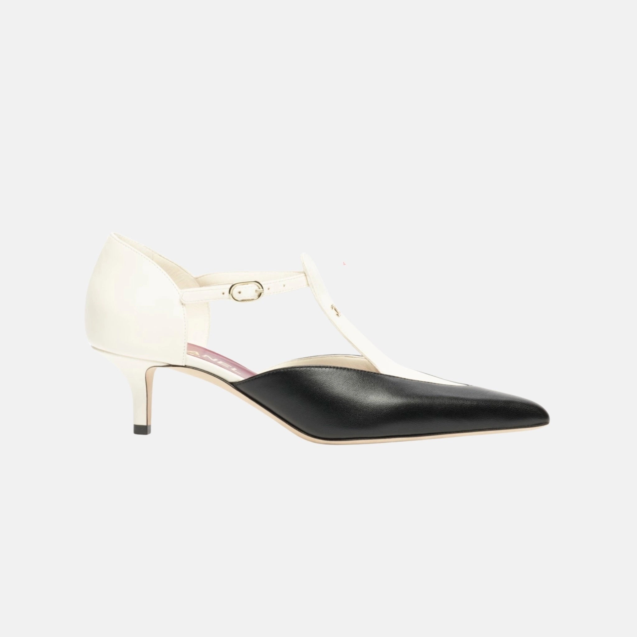 Mary Janes Lambskin White and Black